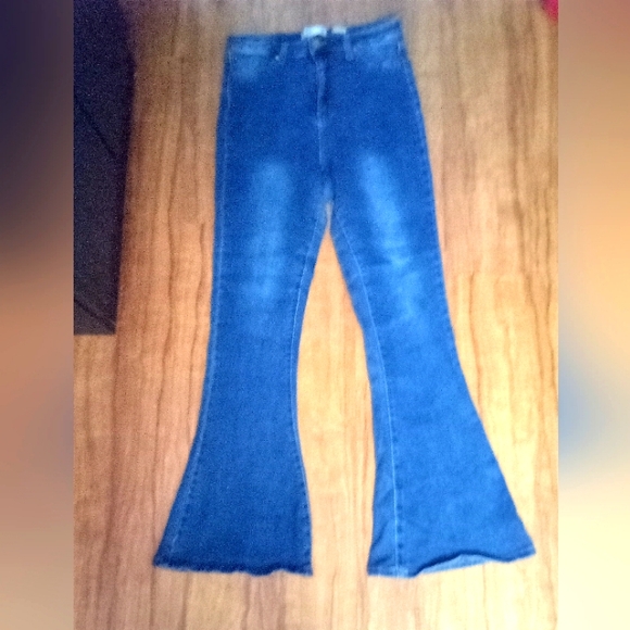 Women's Blue Flared Jeans by Koko - Picture 1 of 3